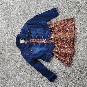 Cynthia Rowley Girls Dress and Jean Jacket Set Size 4